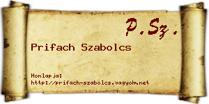 Prifach Szabolcs névjegykártya