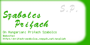 szabolcs prifach business card